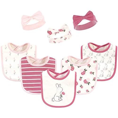 Hudson Baby Unisex Baby Cotton Bib and Headband Set