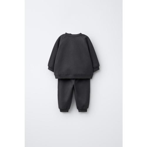 CUSTOM BASIC SWEATSHIRT AND JOGGER SET - Dark charcoal gray | ZARA United States