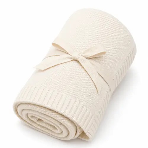 Organic Baby Blanket - Knit Cream