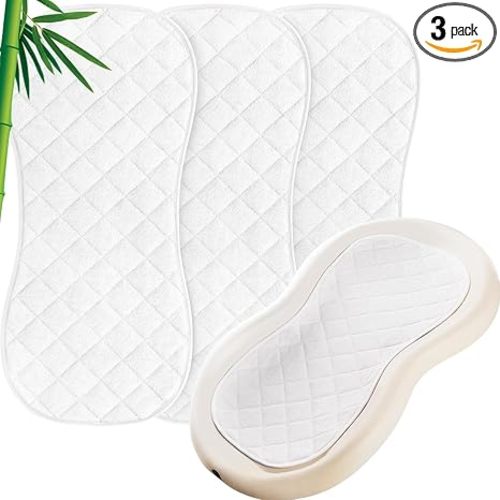 Moonsea Quilted Thicker Changing Pad Liner 3 Pack Waterproof, Fit for Changing Table Liners are Warm On a Baby's Back Non-Slip Design Reusable Pads Machine Washable, White