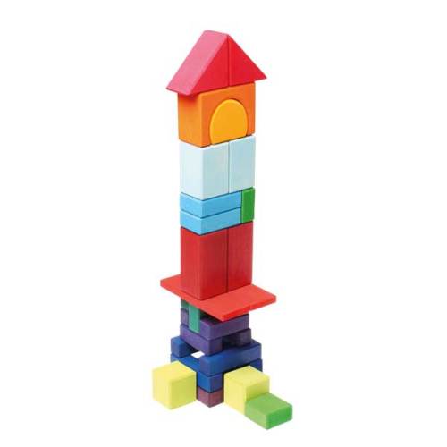 Grimm's Wooden Toys | Colored Geo Blocks (30)