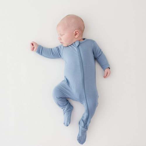 Zippered Footie in Slate | Baby Footie Pajamas | Kyte Baby