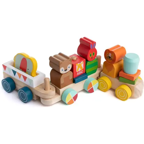 Kids Preferred World of Eric Carle The Very Hungry Caterpillar Wooden Train Set, 12 Pieces