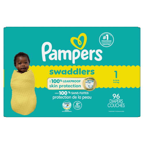 Pampers Swaddlers Diapers, Size 1 (8-14 lbs), Absorbent, Keeps Baby Dry and Comfortable, Skin Safe Disposable Baby Diaper, 96 Count - Walmart.ca
