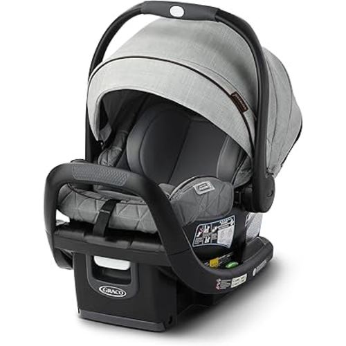 Graco Premier SnugRide SnugFit XT Infant Car Seat, Anti Rebound Bar for Extra Safety, SnugLock Easy Install, Privacy Drape, Storage Pocket, Baby Car Seat, Midtown