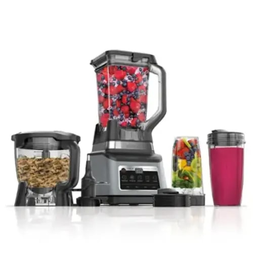 Ninja - Professional Plus Kitchen System with Auto-iQ & (2) 24oz Single-Serve Cups - Black/Stainless Steel