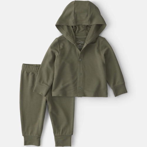Baby Boy 2-Piece PurelySoft™ Hoodie Layering Set - Olive Green | Carter’s Oshkosh Canada