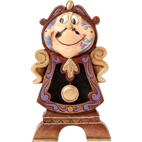 Enesco Disney Traditions Collection by Jim Shore Beauty and The Beast Cogsworth The Clock Miniature Figurine - Resin Hand Crafted Painted Collectible Disney Mini Figurines Home Decor Statue, 4.2 Inch