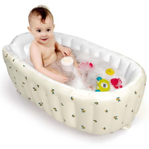 "Morfone Inflatable Baby Bathtub, Foldable Infant Tub, Portable Baby Bath, 32.3""x22.4""x11"
