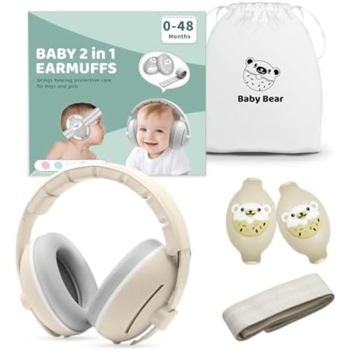 BOENFU Baby Ear Muffs Noise Protection Noise Cancelling Headphones with Adjustable Headband, Ear Protection for Babies