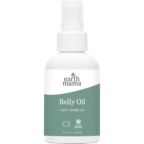 Earth Mama Belly Oil for Dry Skin | Calendula Skin Care Moisturizer Oil to Encourage Natural Elasticity and Help Prevent Stretch Marks During Pregnancy and Postpartum, 4-Fluid Ounce