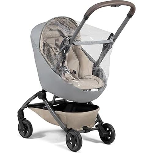 Joolz AER2 Nest to Seat Rain Cover – Waterproof & Windproof Stroller Accessory – Compact Weather Shield with Ventilation Window, Easy Adjustment & Storage Pocket – Clear Protection for Baby – Grey