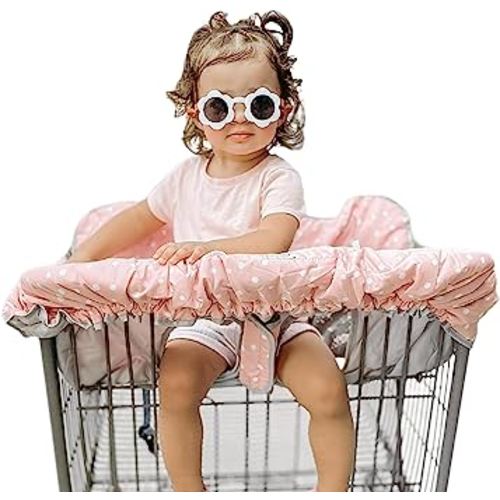 Lumiere Baby Shopping Cart Covers for Baby Girl - 2-in-1 Baby High Chair Cover | 360 Full Protection，Patented Roll-in Style Pouch，Universal Fit，Machine Washable. Great Gift Ideas for Mom