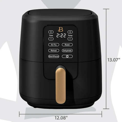 6 Qt Air Fryer with TurboCrisp Technology and Touch-Activated Display by Drew Barrymore - Black Sesame