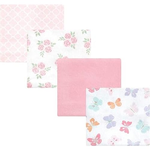 Hudson Baby Unisex Baby Cotton Flannel Receiving Blankets, Pastel Butterfly, One Size