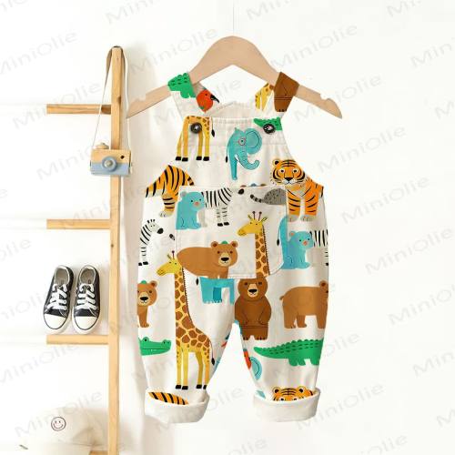 Baby Toddler Animals Print Overalls