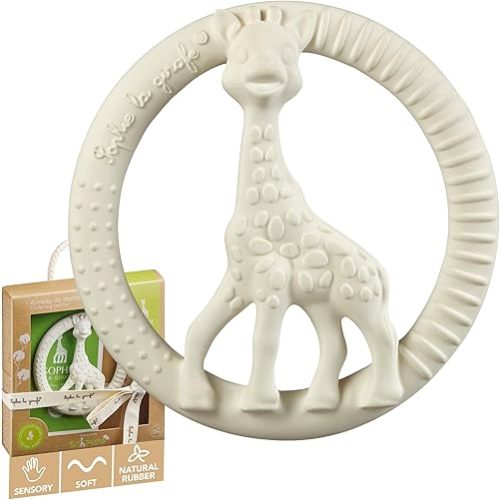 Sophie la girafe So'pure Circle Teether | Handcrafted in France | Made from Natural Rubber | Designed for Teething Babies | Awaken All 5 Senses | Easy to Clean
