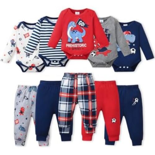 NZRVAWS Baby Boy Girl Clothes Unisex Outfits Set 10PCS Preemie-12 Months