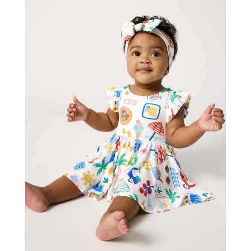 Ciao Bella Flutter Twirl Dress with Bodysuit