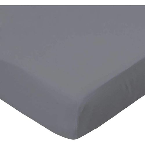 SheetWorld Fitted 100% Cotton Percale Moses Basket Sheet 13 x 27, Dark Grey Woven, Made in USA