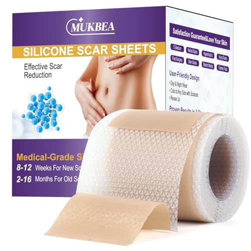 Silicone Scar Sheets, Silicone Scar Tape, 1.6”x60”Roll-1.5M | For Keloid Bump Removal, For C-Section, Keloid, Surgery, Burns, Acne Scar