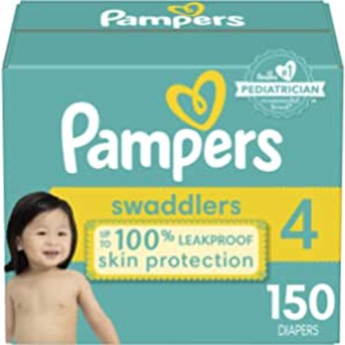 Amazon.com: Diapers Size 4, 150 Count - Pampers Swaddlers Disposable Baby Diapers, (Packaging May Vary) : Everything Else