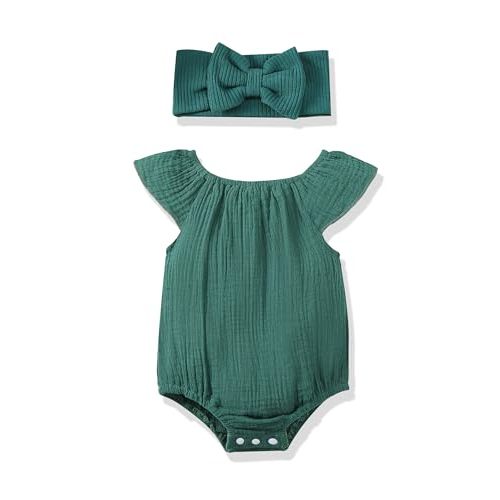 Renotemy Newborn Baby Girl Clothes Coming Home Summer Outfits Preemie-18M | Preemie Newborn Baby Girl Clothes, Infant One-Piece Romper, Summer Coming Home Outfit, Ruffle Sleeve Bodysuit Jumpsuit