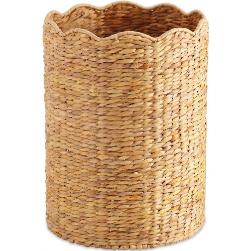 Best Choice Products Scalloped Laundry Large Round Hamper, Handwoven Laundry Basket for Clothes, Towels, Blankets, Multipurpose Storage Organizer For Laundry Room or Closet - Natural