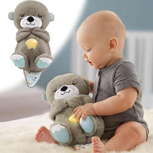 Baby Toy Soothe 'n Snuggle Otter Portable Plush Sound Machine with Music Lights & Breathing Motion for Newborns 0+ Months