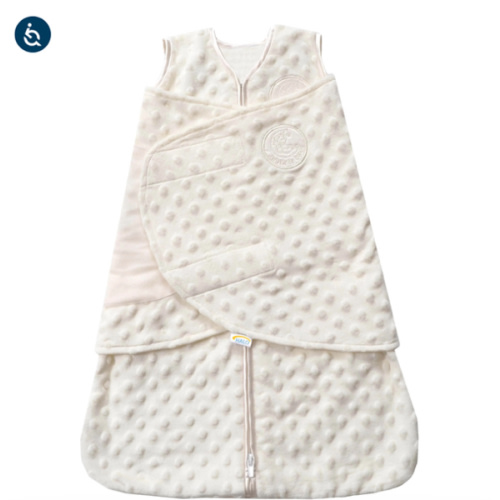 Cream Plushy Dot Velboa Swaddle - Newborn | HALO