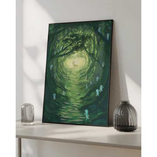 Kodama Forest Poster - Princess Mononoke Art Print, Studio Ghibli Wall Decor