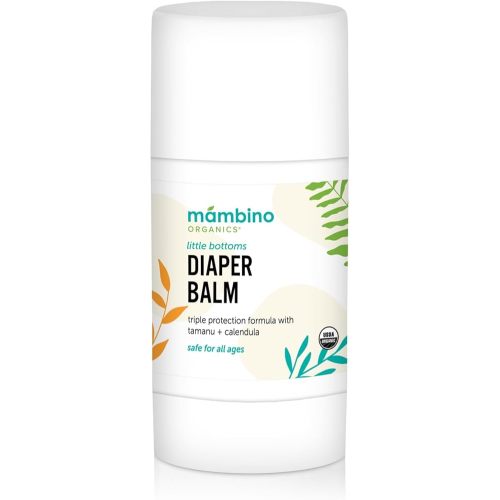 Mambino Organics Little Bottoms Diaper Balm, New & Improved Diaper Ointment Rash Cream for Diaper Rash, Calendula - Oatmeal, Cruelty-Free, 0.63 Ounces