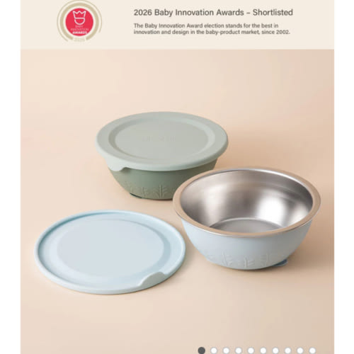 Stainless Steel Silicone Suction Bowl - 13 oz