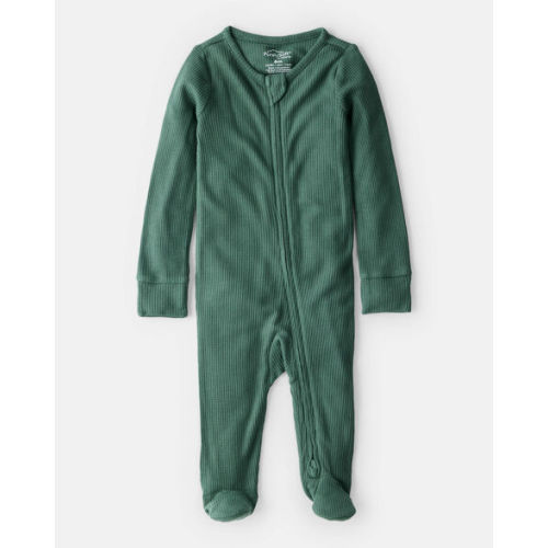 9M - Baby Solid Print PurelySoft Long-Sleeve Sleep & Play Pajamas - Green - Carter's | Carter's