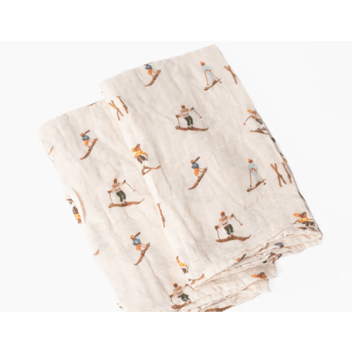 Organic Burp Cloths Natural Vintage Ski