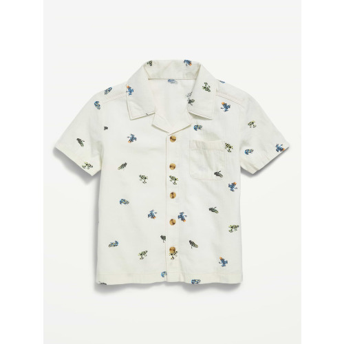 Printed Short-Sleeve Crinkled Pocket Shirt for Toddler Boys