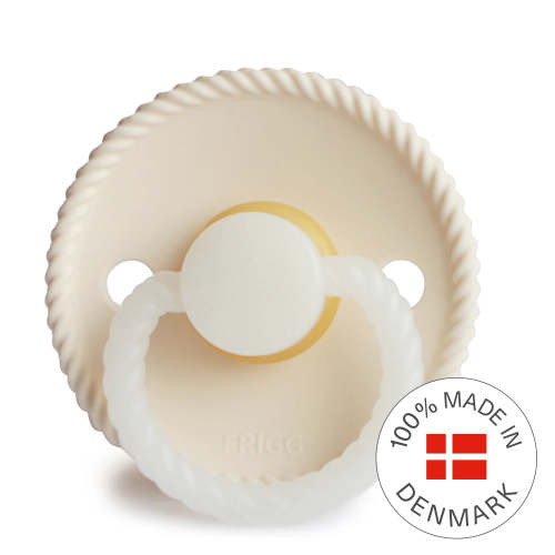 FRIGG Round Pacifier - Rope Night Latex Size 2 - Cream
