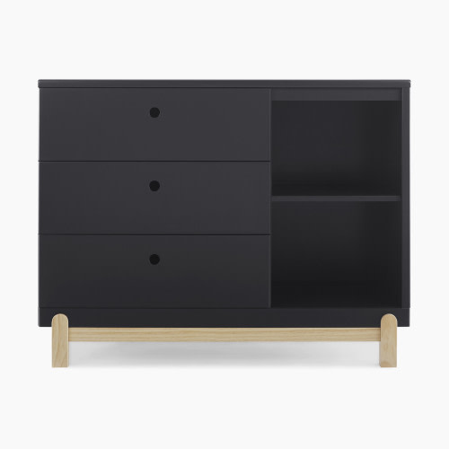 Delta Children Poppy 3 Drawer Dresser - Midnight Grey/Natural