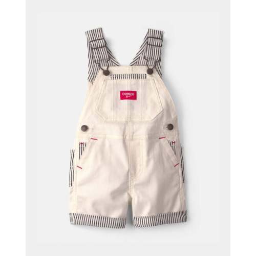 Baby Striped Shortall - Ivory/Navy Blue - OshKosh B'gosh | Carter's