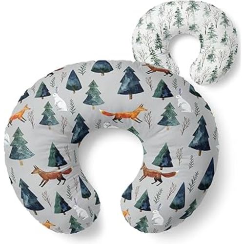 Pobibaby 1-Pack Premium Nursing Pillow Cover - Ultra Soft & Stretchy 96% Cotton, Breastfeeding Pillow Cover for Baby Boys and Girls (Magical)