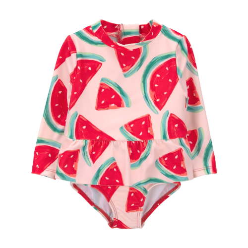 Carter's Child of Mine Baby Girl Rash Guard Swimsuit, One-Piece, Sizes 0/3-12 Months