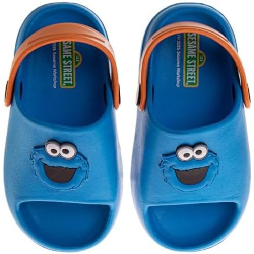 Sesame Street Clog Sandals with Backstrap - Open Toe Slides for Kids Girls and Boys - Sesame Sandal Slip-On Clogs Water Resistant (Sizes: 3-4 Infant / 5-10 Toddler / 11-12 Little Kid)