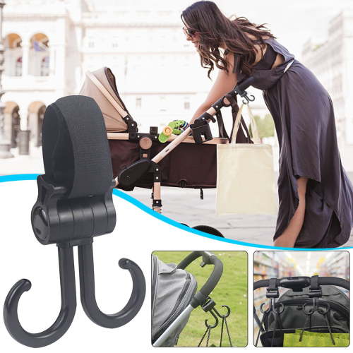 Stroller Hook Multi Functional Hanger Bicycle Shopping Cart Hook Stroller Accessories for Hanging Diaper Bags Grocery Bags Heavy Duty Hooks for Strollers Car Seats