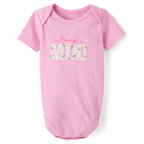 Baby Girls Mama's Mini Graphic Bodysuit - Pink
