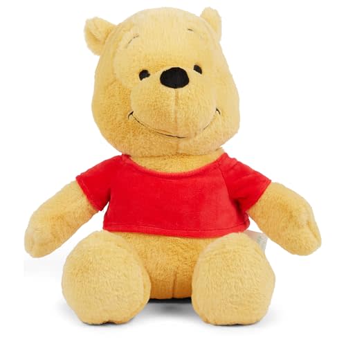 Disney Official Winnie The Pooh Soft Toy for Kids, Cuddly Character with Fuzzy Texture and Embroidered Details, Flexible Ears, Plushy Suitable for All Ages, Measures 15 Inches (10 inches Sitting)