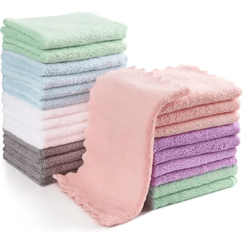 Orighty Baby Washcloths 24-Pack(7''x9''), Microfiber Coral Fleece Baby Towels, Super Soft and Absorbent Wash Cloths for Newborns, Infants and Toddlers, Gentle on Delicate Skin for Face Hands and Body