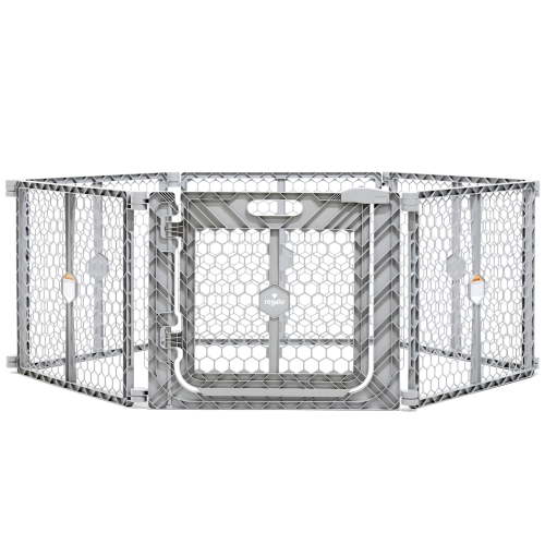 Regalo Gray Superwide Plastic Gate & 2-in-1 Play Yard with Door