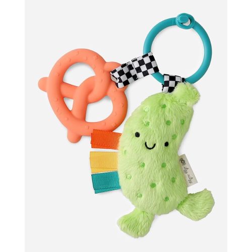 Itzy Ritzy Baby Teething Toy with Lovey, Infant Toy for 0+ Months (Pickle)