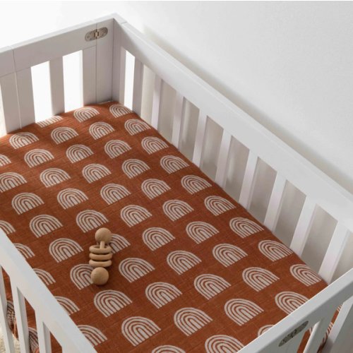 Babyletto Mini Crib Sheet in GOTS Certified Organic Muslin Cotton
