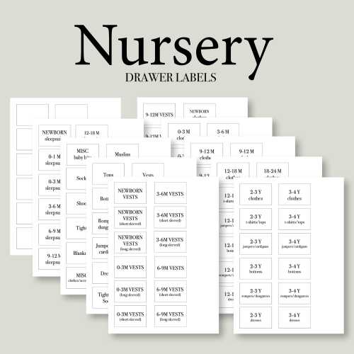 Nursery Drawer Labels - Newborn Organisation - DIGITAL FILE - Instant Download